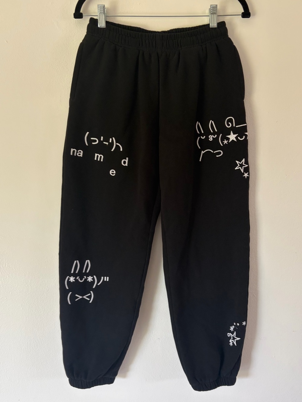 Named Collective Malfunction Black Graphic Emoticon Oversized Jogger Sweatpants